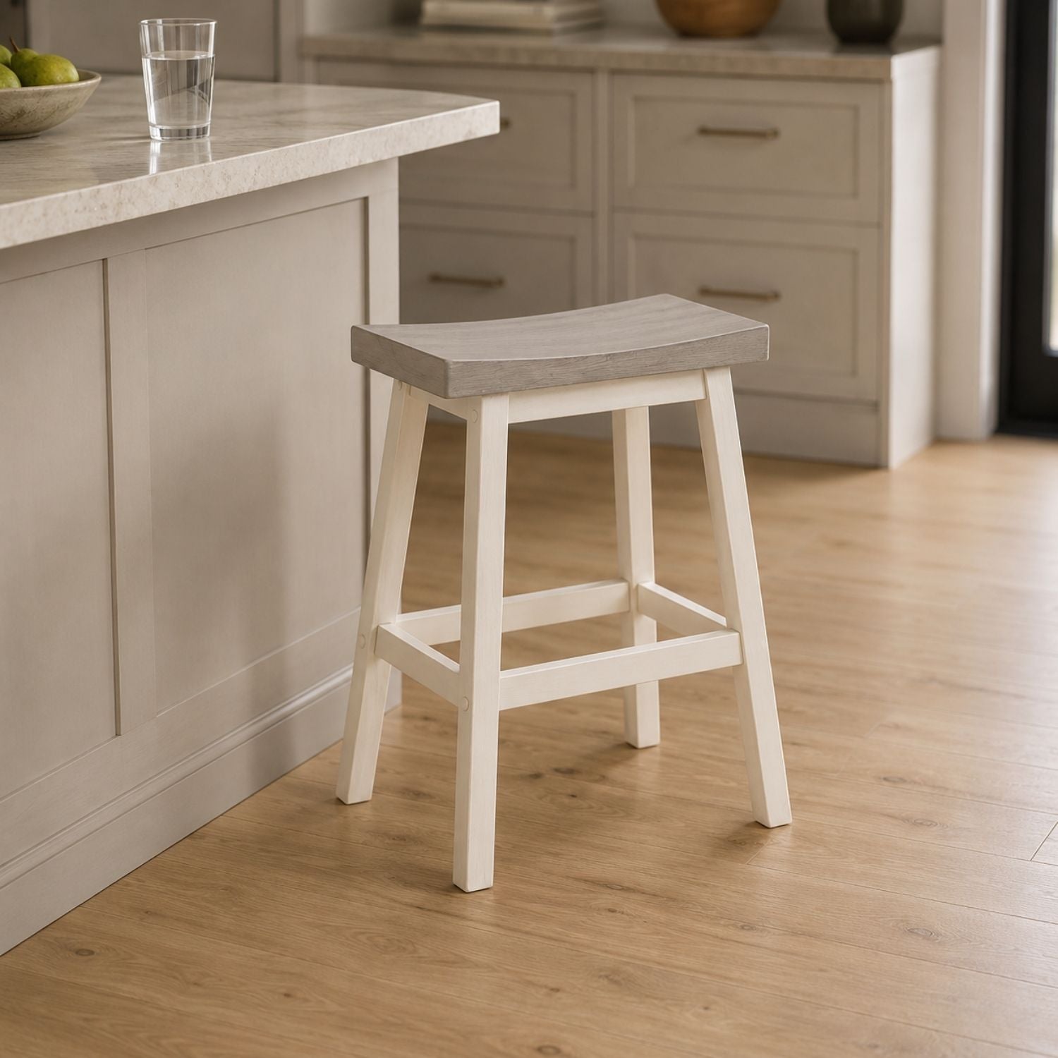 Stilla Solid Wood Saddle Counter Stool