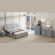 Strauss Glossy Hydraulic Storage Bed - Cool Grey