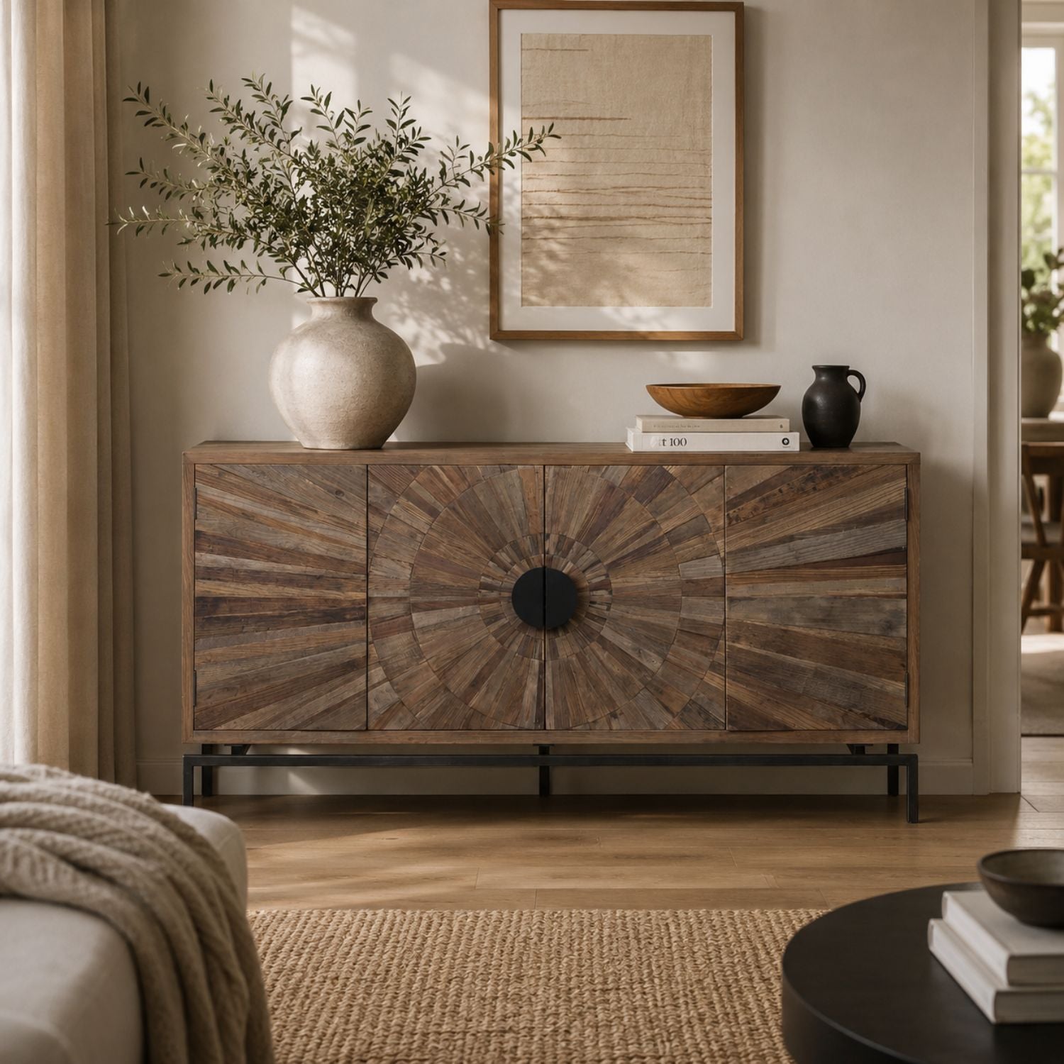 Sunburst Recycled Elm Sideboard