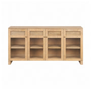 Suri Light Brown Wood w/ Glass Doors Sideboard