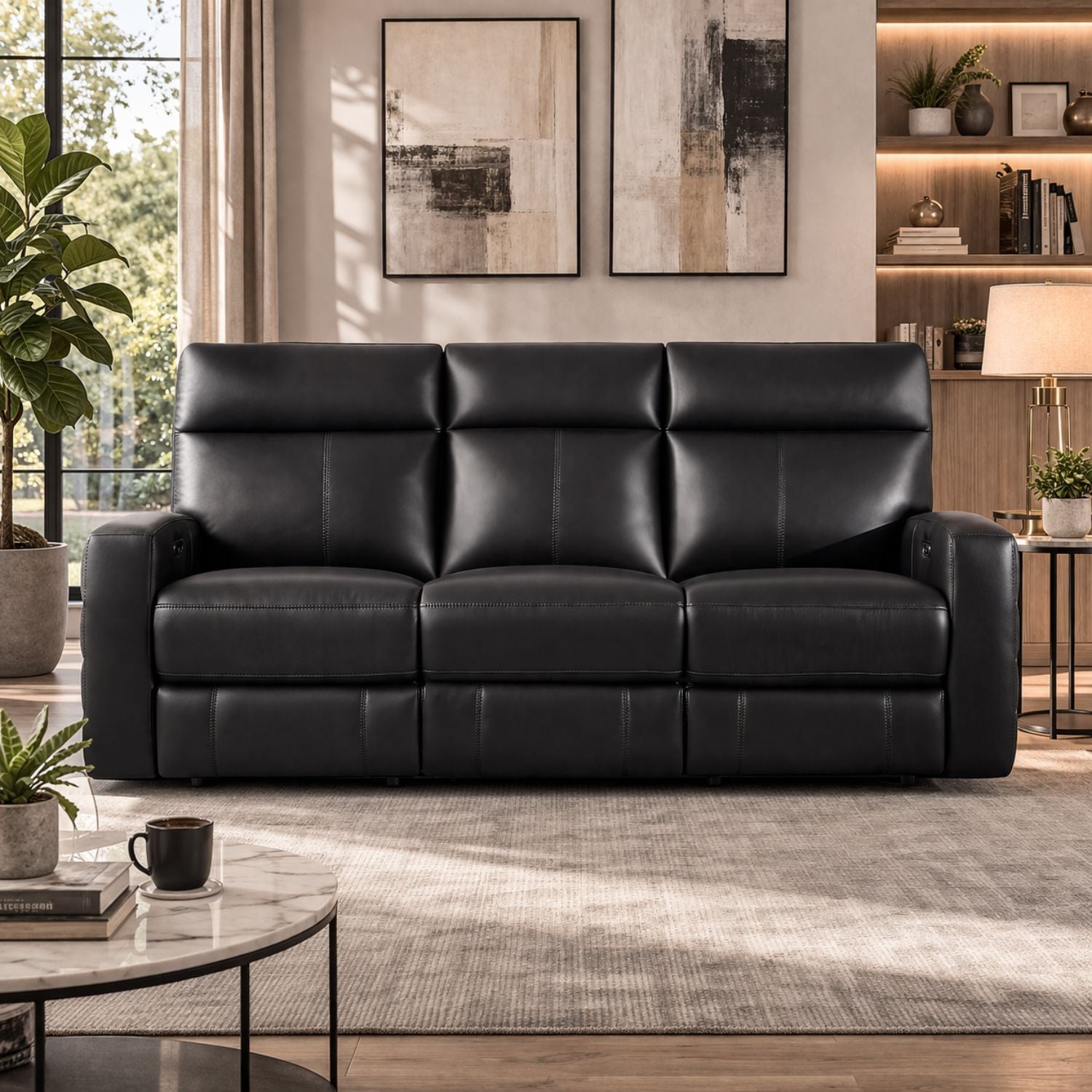 Suvi Top Grain Leather Power Reclining Sofa