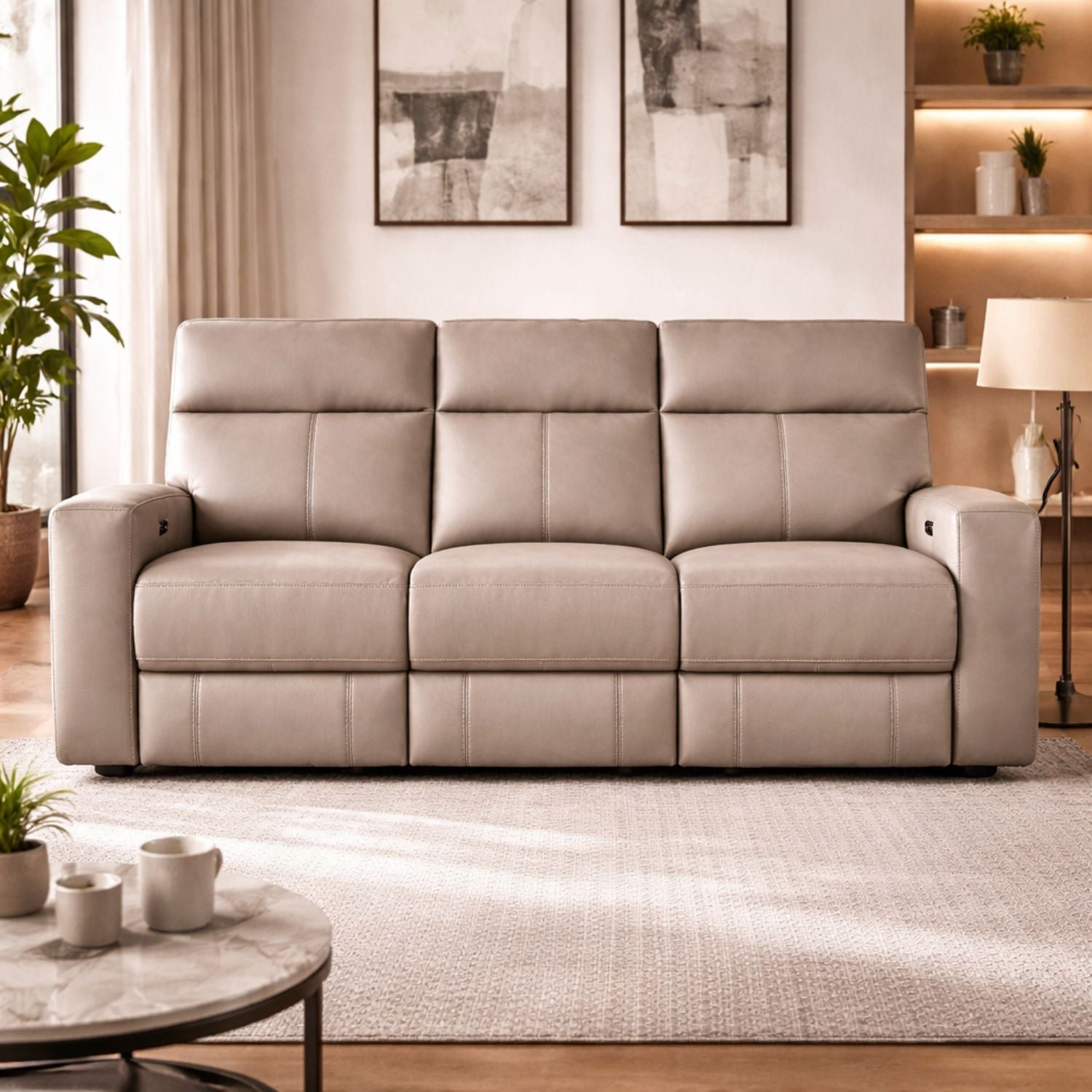 Suvi Top Grain Leather Power Reclining Sofa