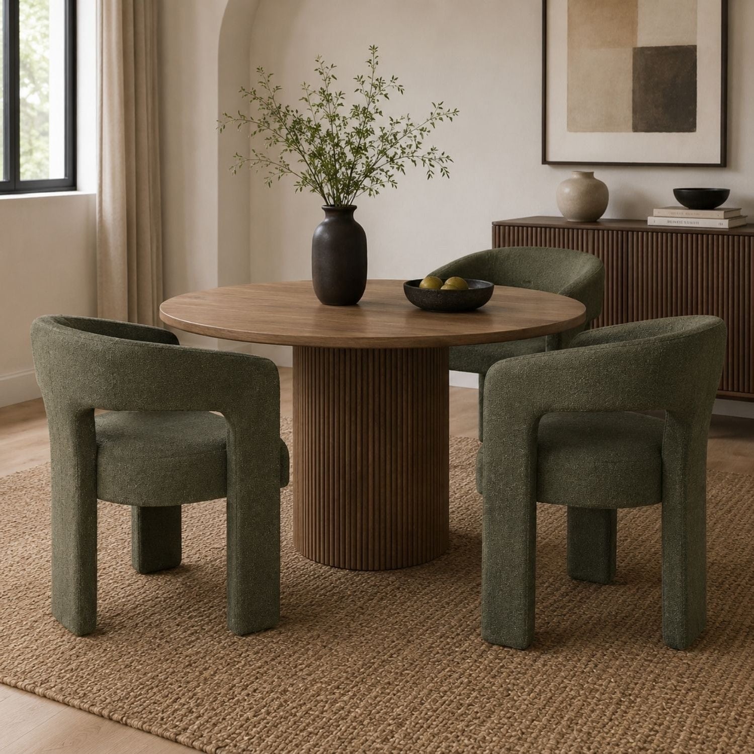 Sven Upholstered Dining Chair in Bouclé Fabric