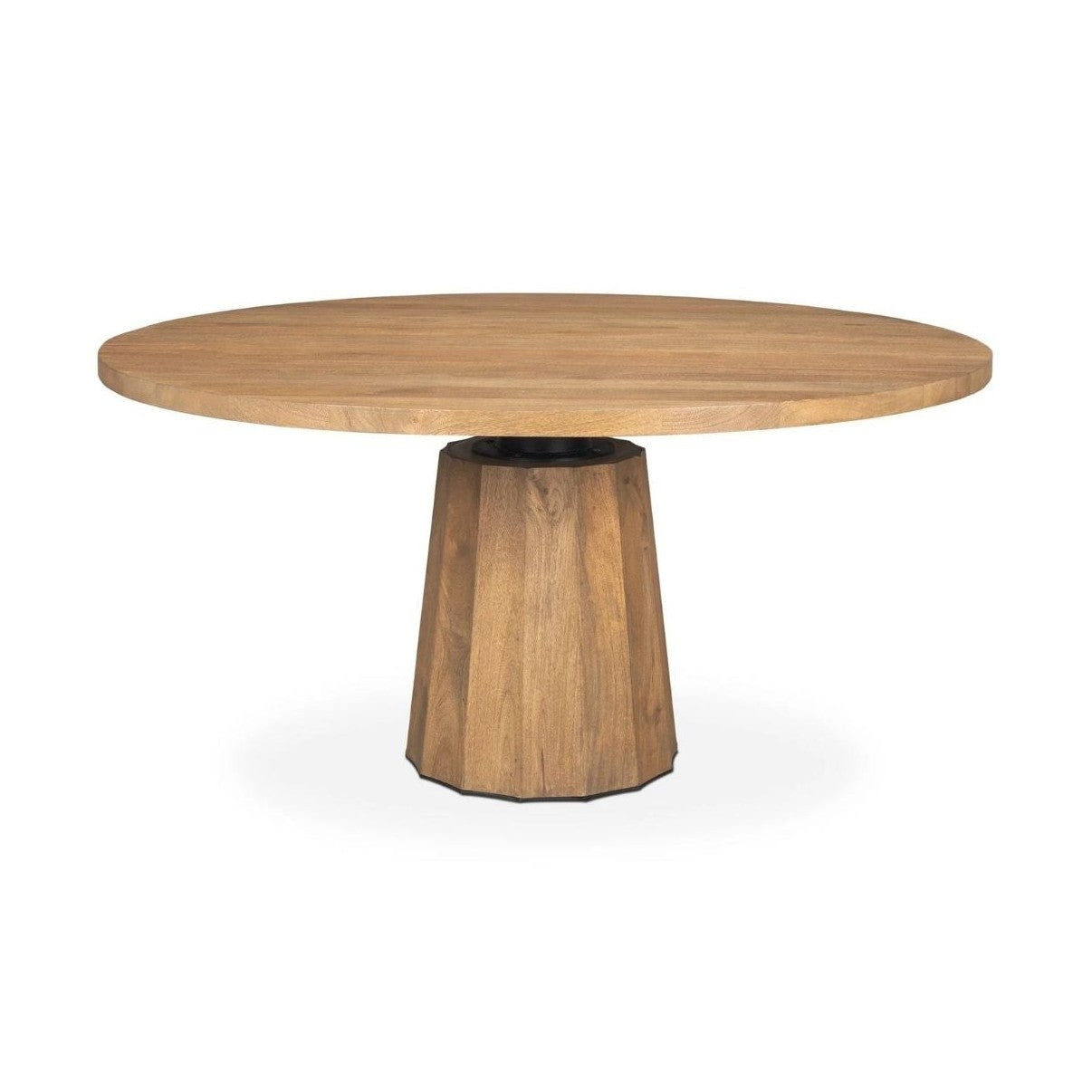Swanson 60" Light Brown Wood Round Pedestal Dining Table