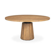 Swanson 60" Light Brown Wood Round Pedestal Dining Table