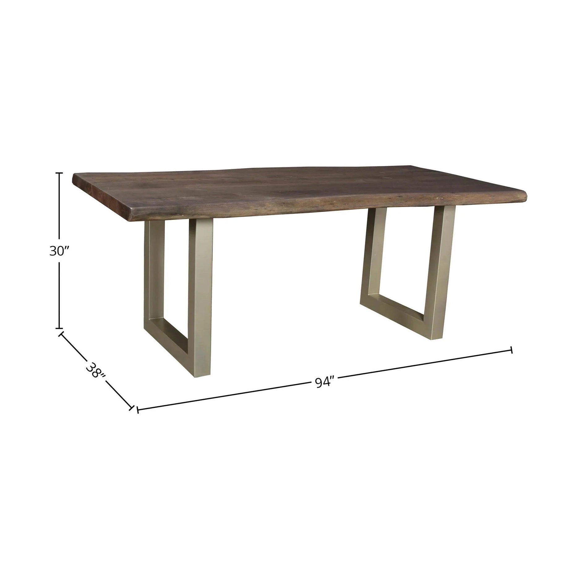 Quorra Large Dining Table - Vinegar Matte Top/ U Tube Metal Base