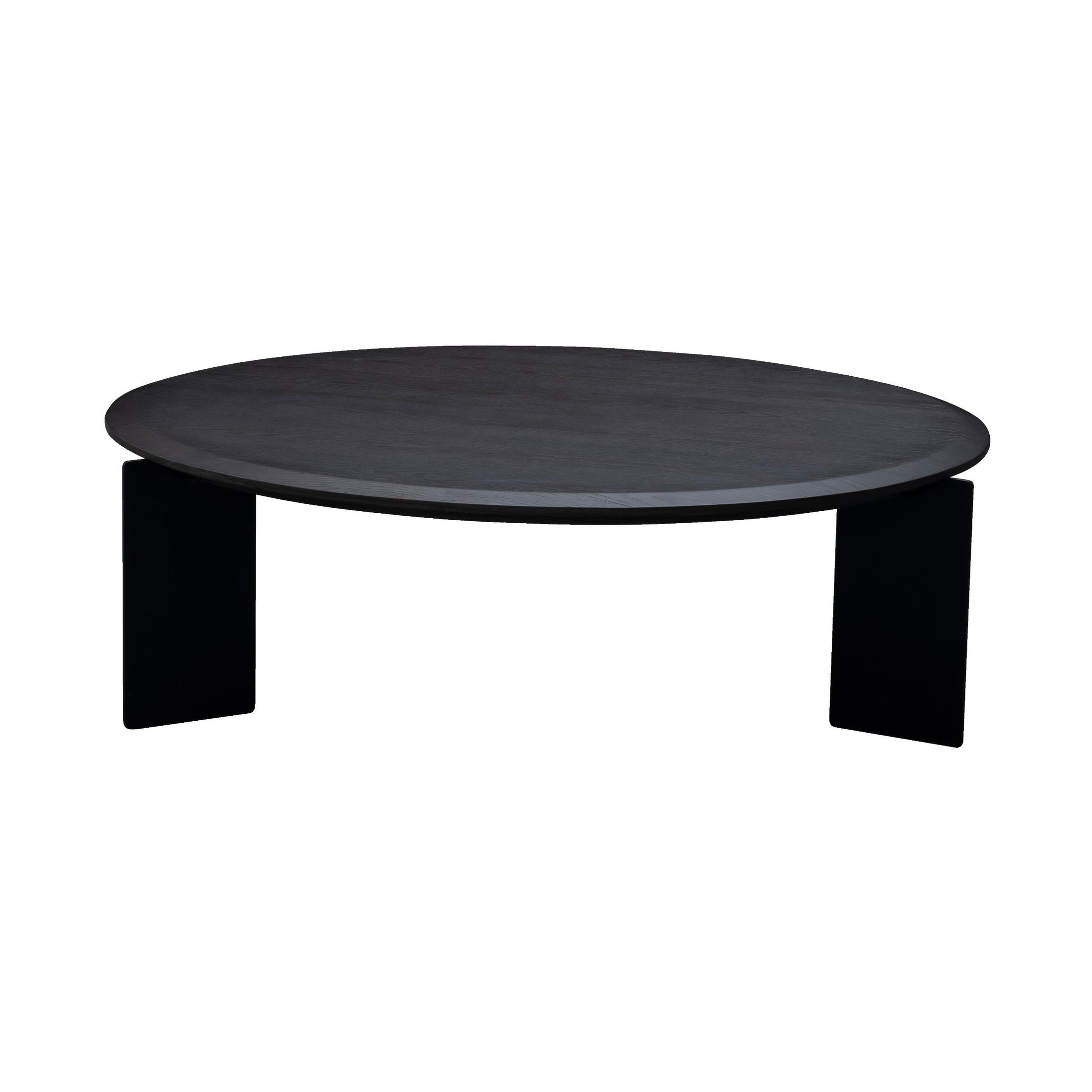 Triarch Coffee Table – White Ash Veneer with Metal Legs (Smoke Finish)