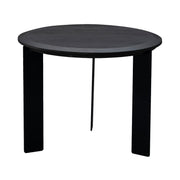Triarch End Table – White Ash Veneer with Metal Legs (Smoke Finish)