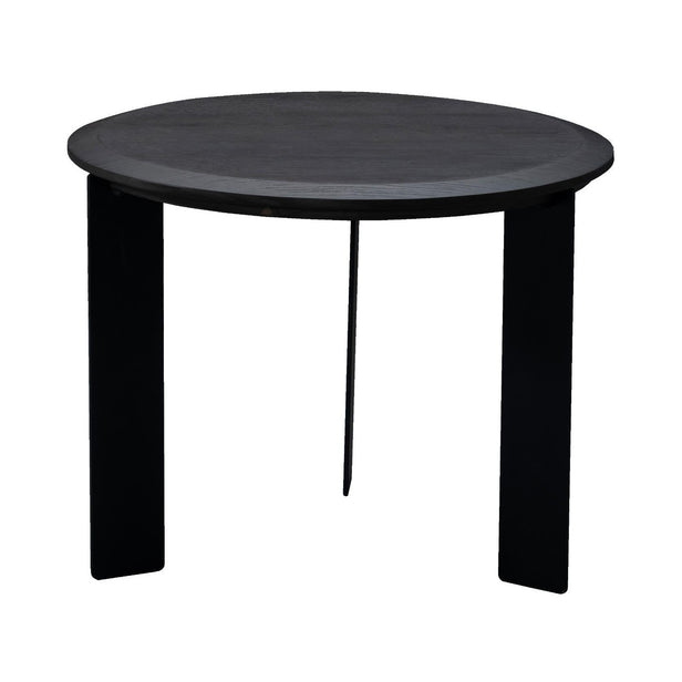 Triarch End Table – White Ash Veneer with Metal Legs (Smoke Finish)