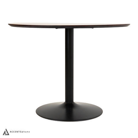 Clora Round Dining Table Walnut And Black 40"
