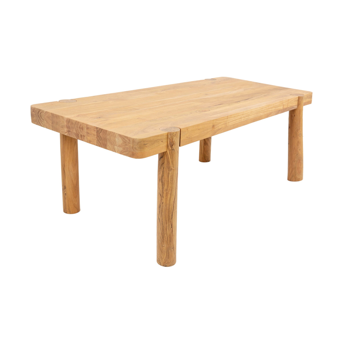 Haini Acacia Wood Round Leg Dining Table