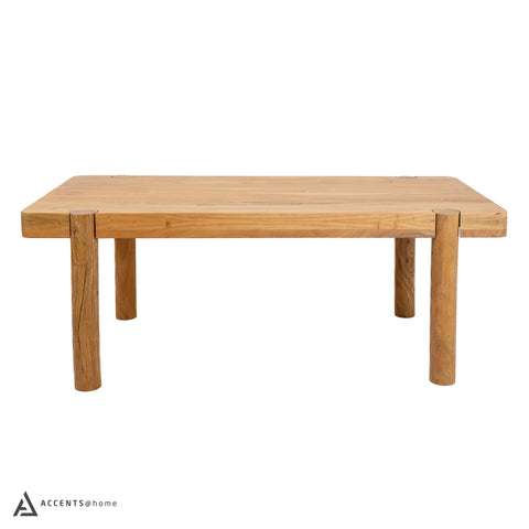 Haini Acacia Wood Round Leg Dining Table