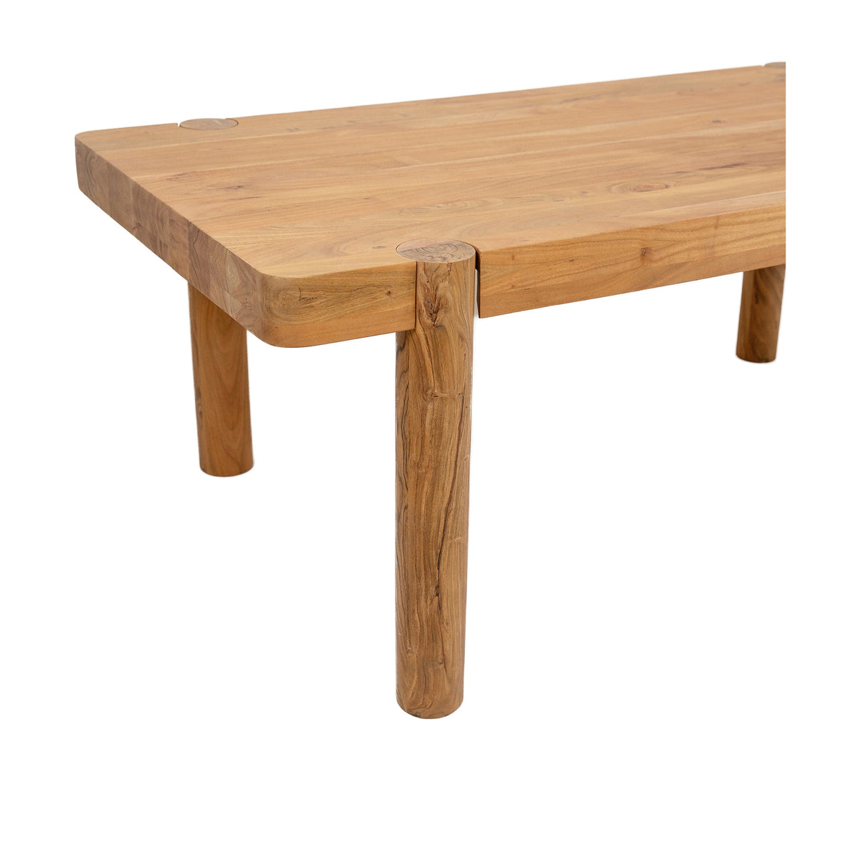Haini Acacia Wood Round Leg Dining Table