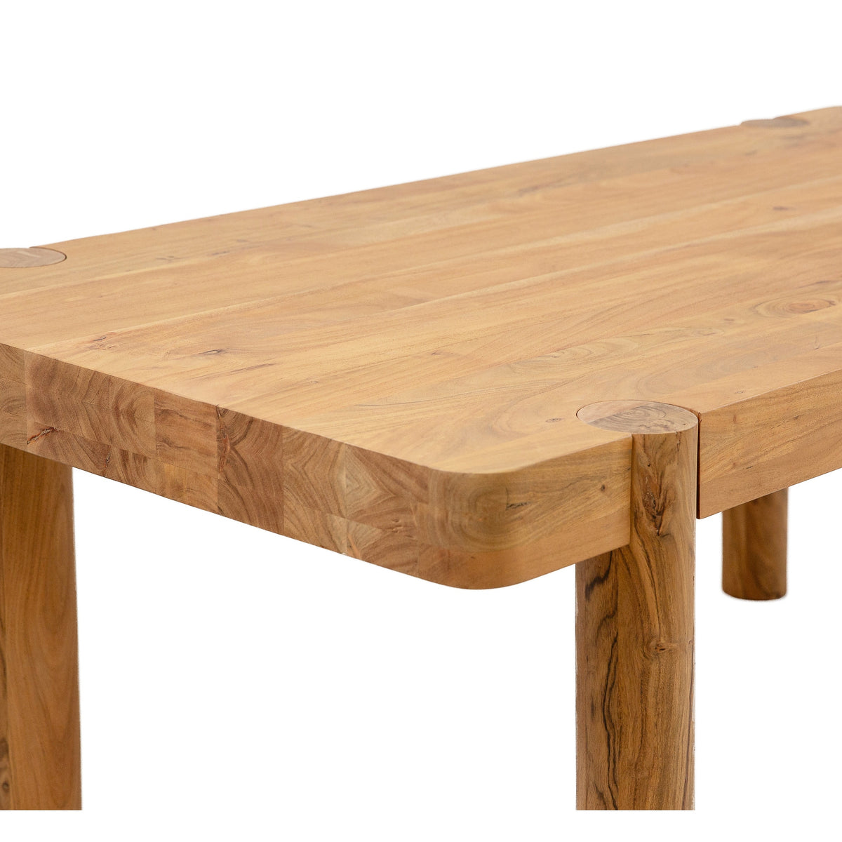 Haini Acacia Wood Round Leg Dining Table