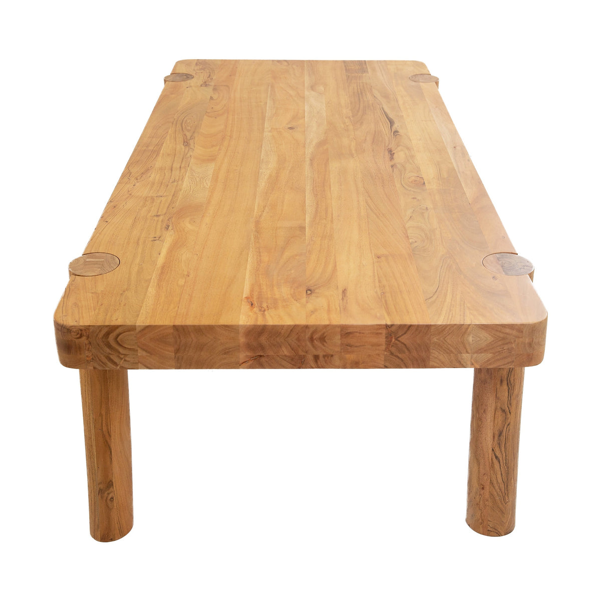 Haini Acacia Wood Round Leg Dining Table