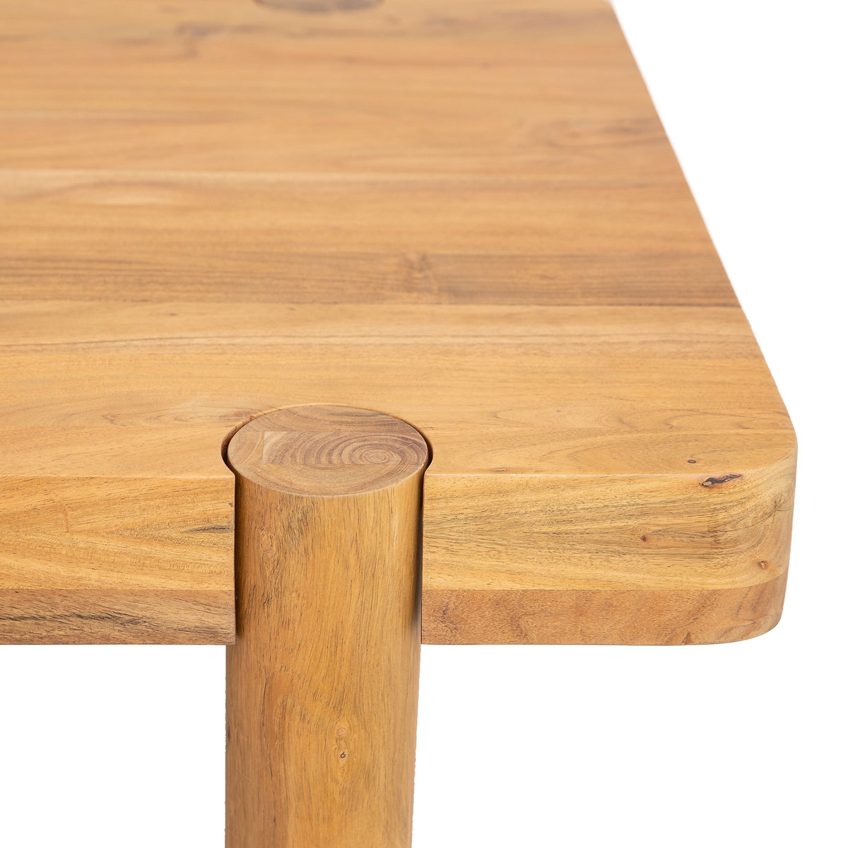 Haini Acacia Wood Round Leg Dining Table