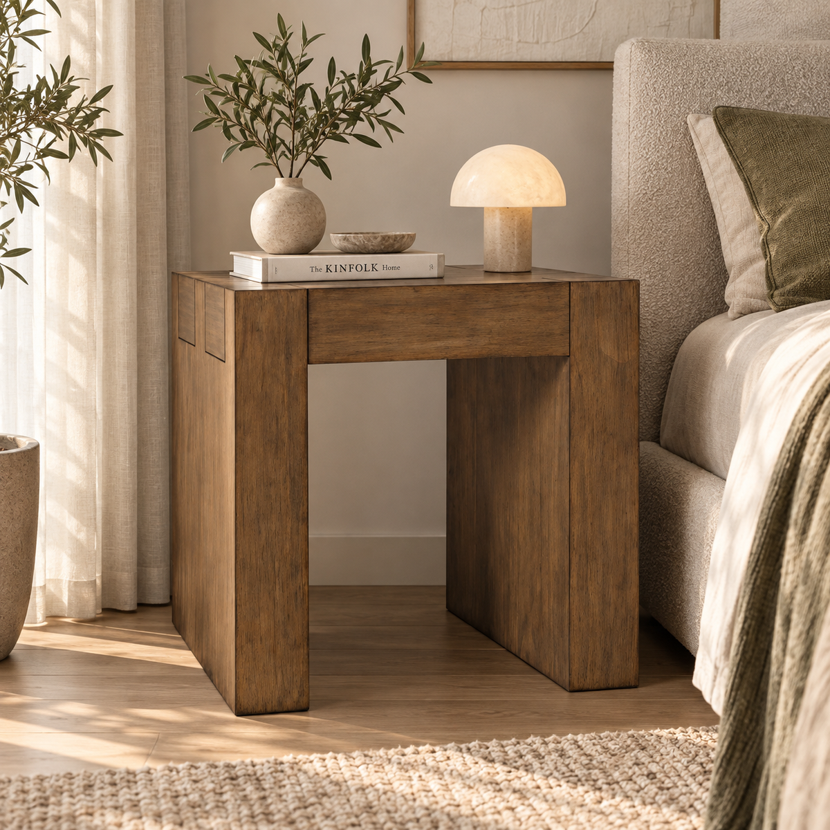 Taos Dovetailed Wood End Table – Chestnut