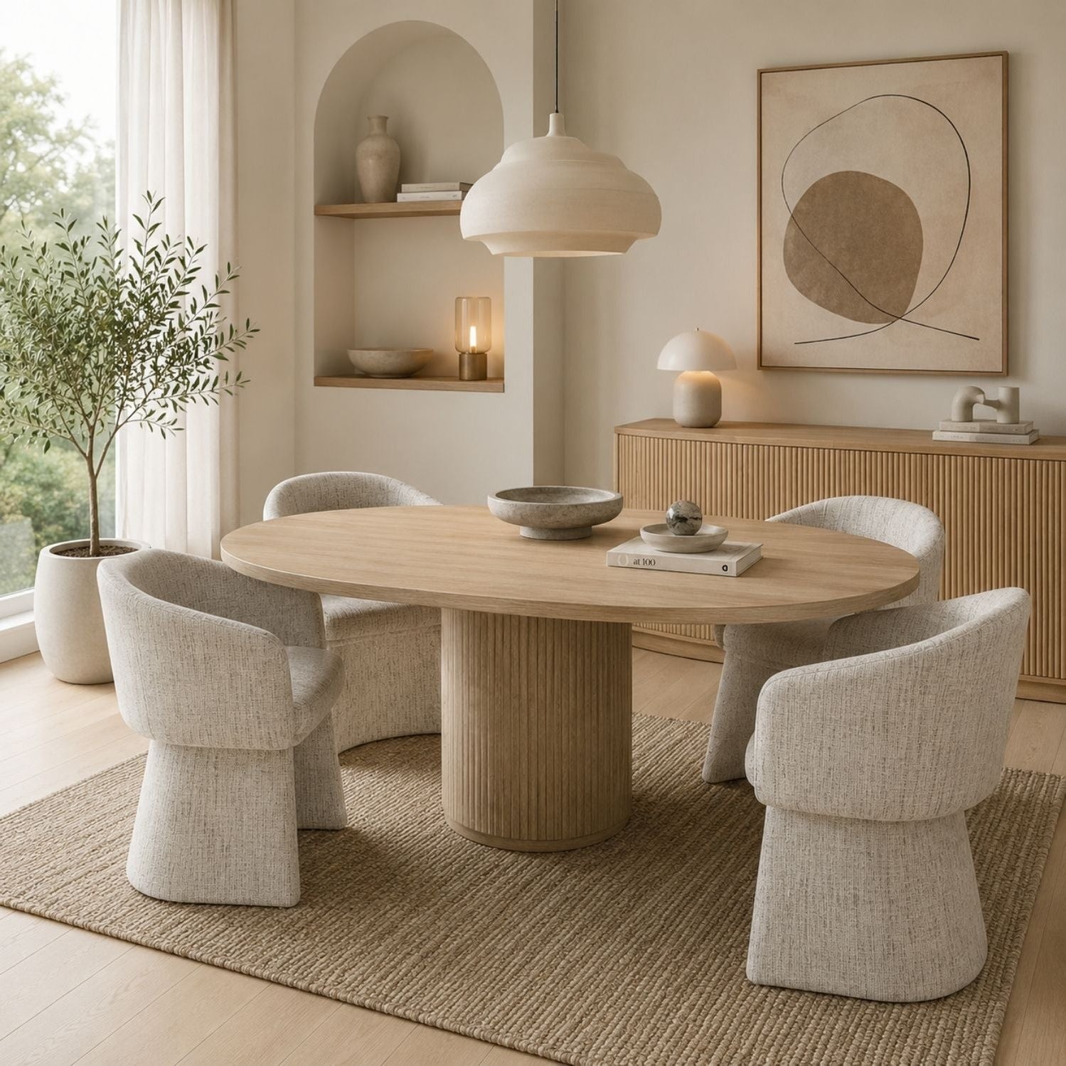 Thaila Full Fabric Swivel Dining Chair