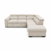 Tristan Performance Fabric Sleeper Sectional with Chaise – Oatmeal