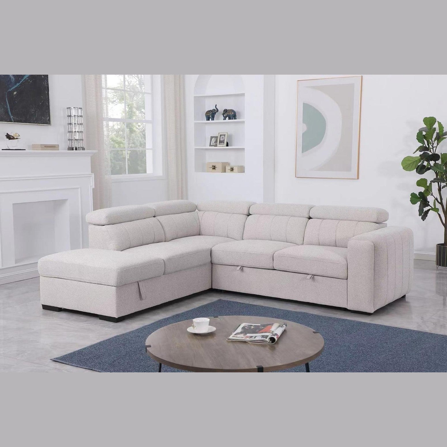 Triston Sleeper Sectional - Fritillary