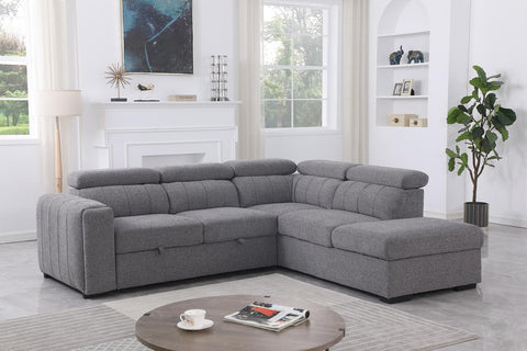 Triston Sleeper Sectional - Believe Grey