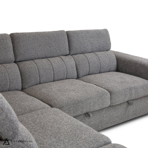 Triston Sleeper Sectional - Believe Grey