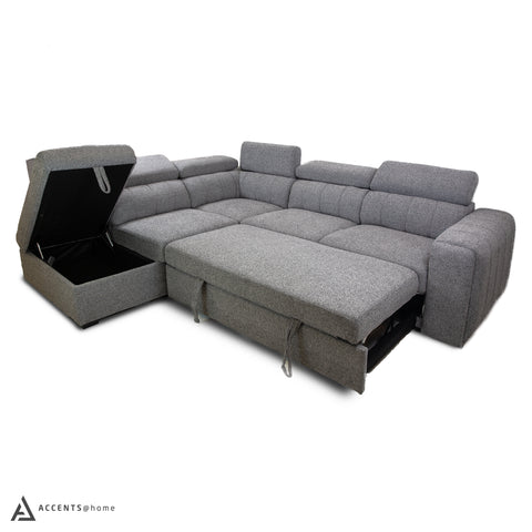 Triston Sleeper Sectional - Believe Grey