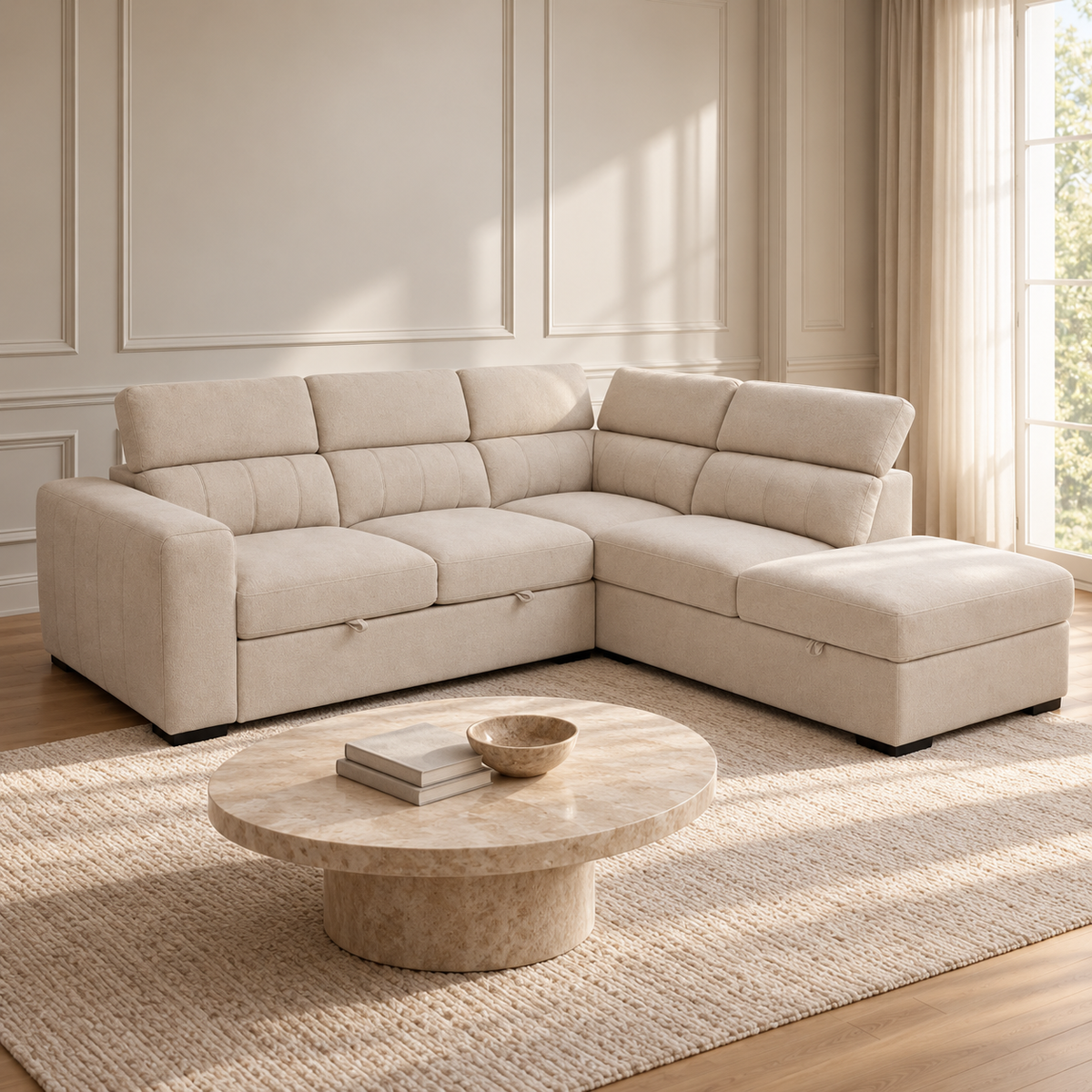 Triston Sleeper Sectional - Fritillary