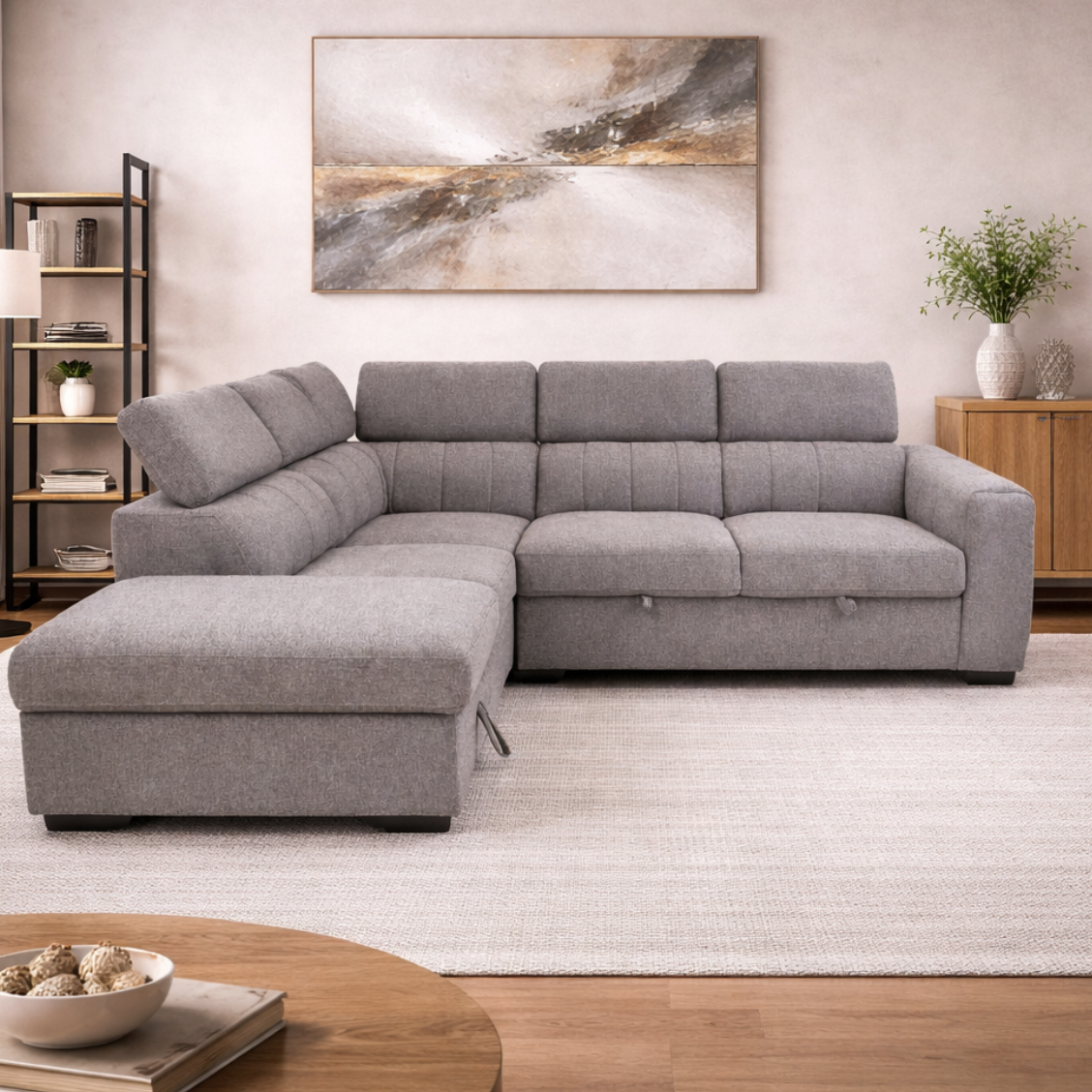Triston Sleeper Sectional - Believe Grey