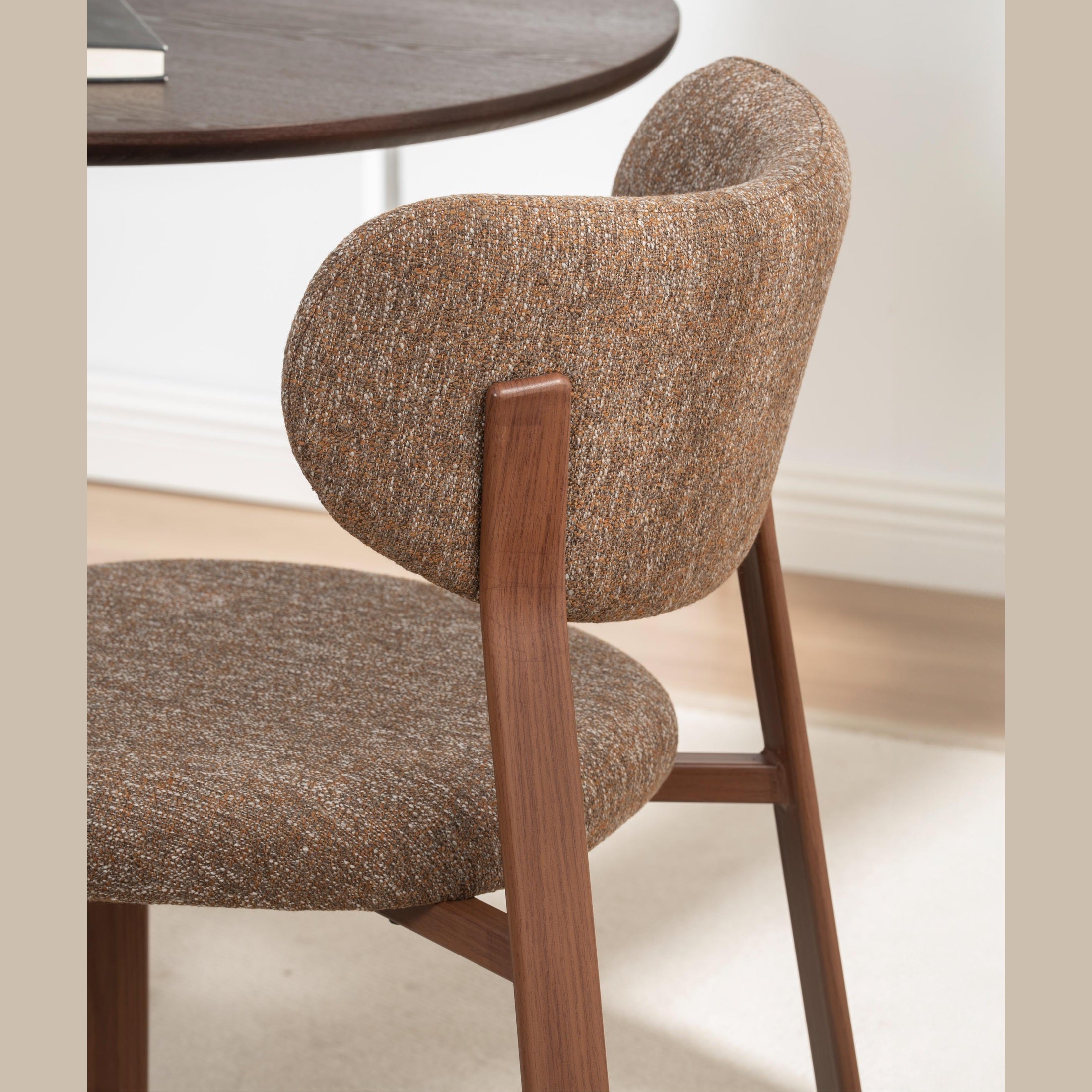 Kofi Upholstered Dining Chair with Walnut Finish Legs