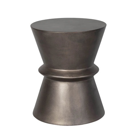 Concrete Hourglass Side Table - Bronze