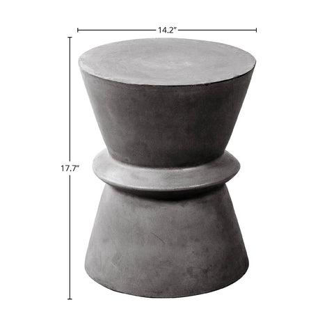 Concrete Hourglass Side Table - Dark Grey