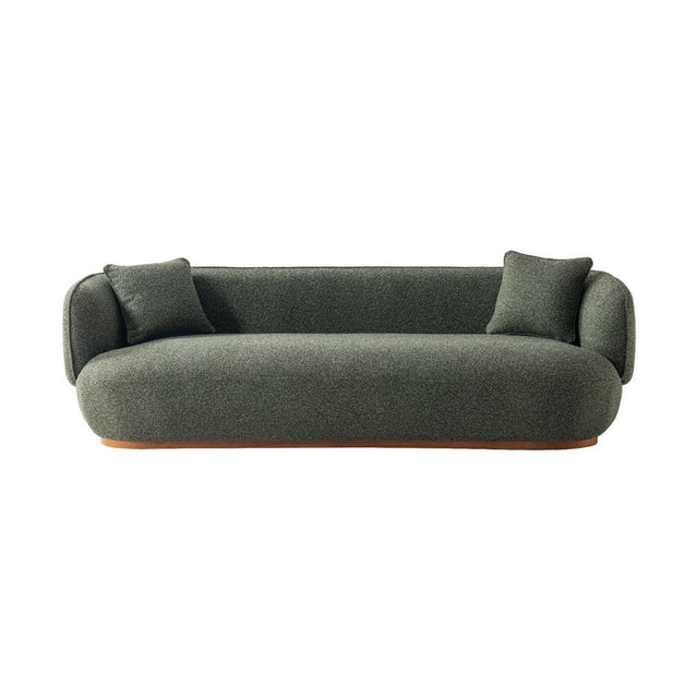 Vaila Premium Boucle Sofa w/2 Pillows - Green