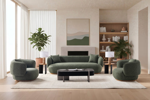 Vaila Premium Boucle Sofa w/2 Pillows