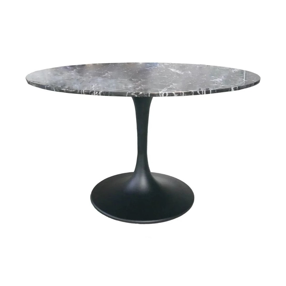 Valencia Round Dining Table - Sleek Matte Black Base