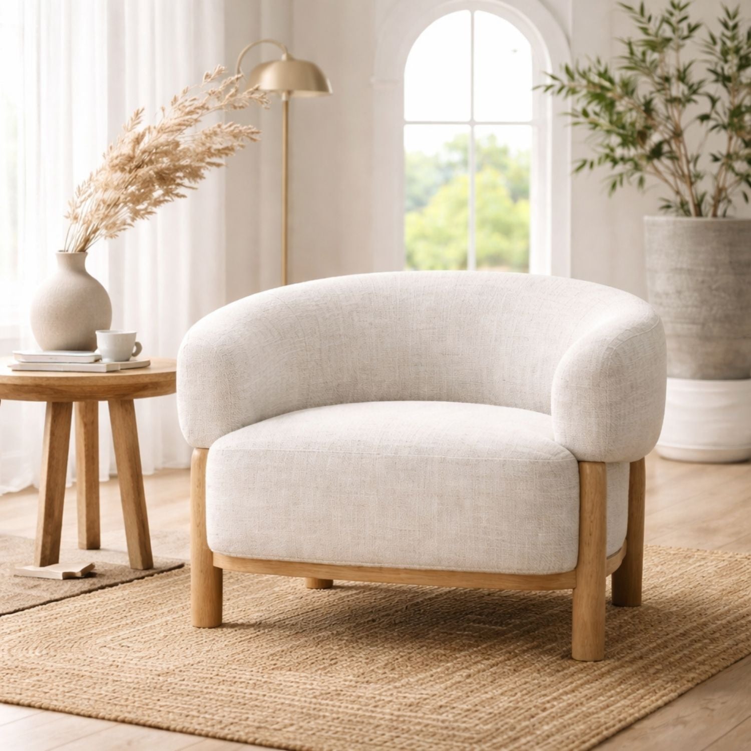 Veda Accent Chair – Solid Wood Frame