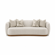 Velora Curved Upholstered 4 Seater Sofa with Wood Base