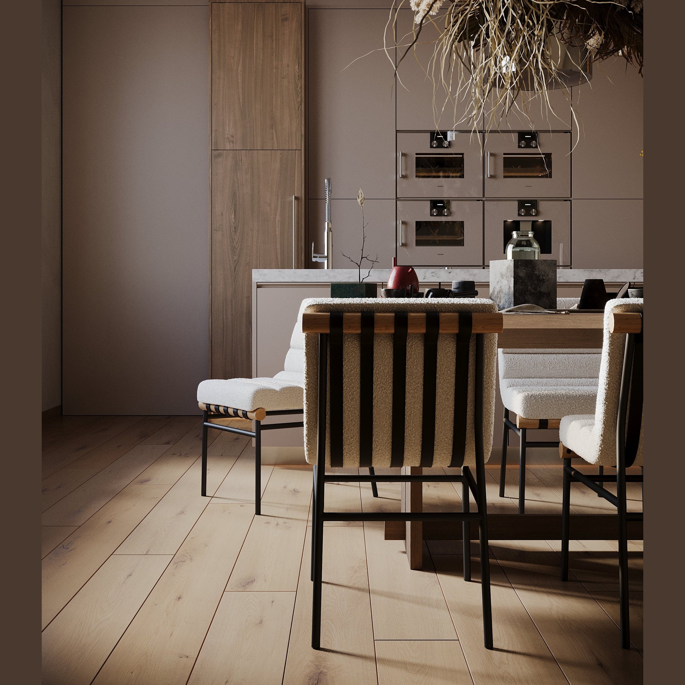 Ryna Boucle Fabric Dining Chair