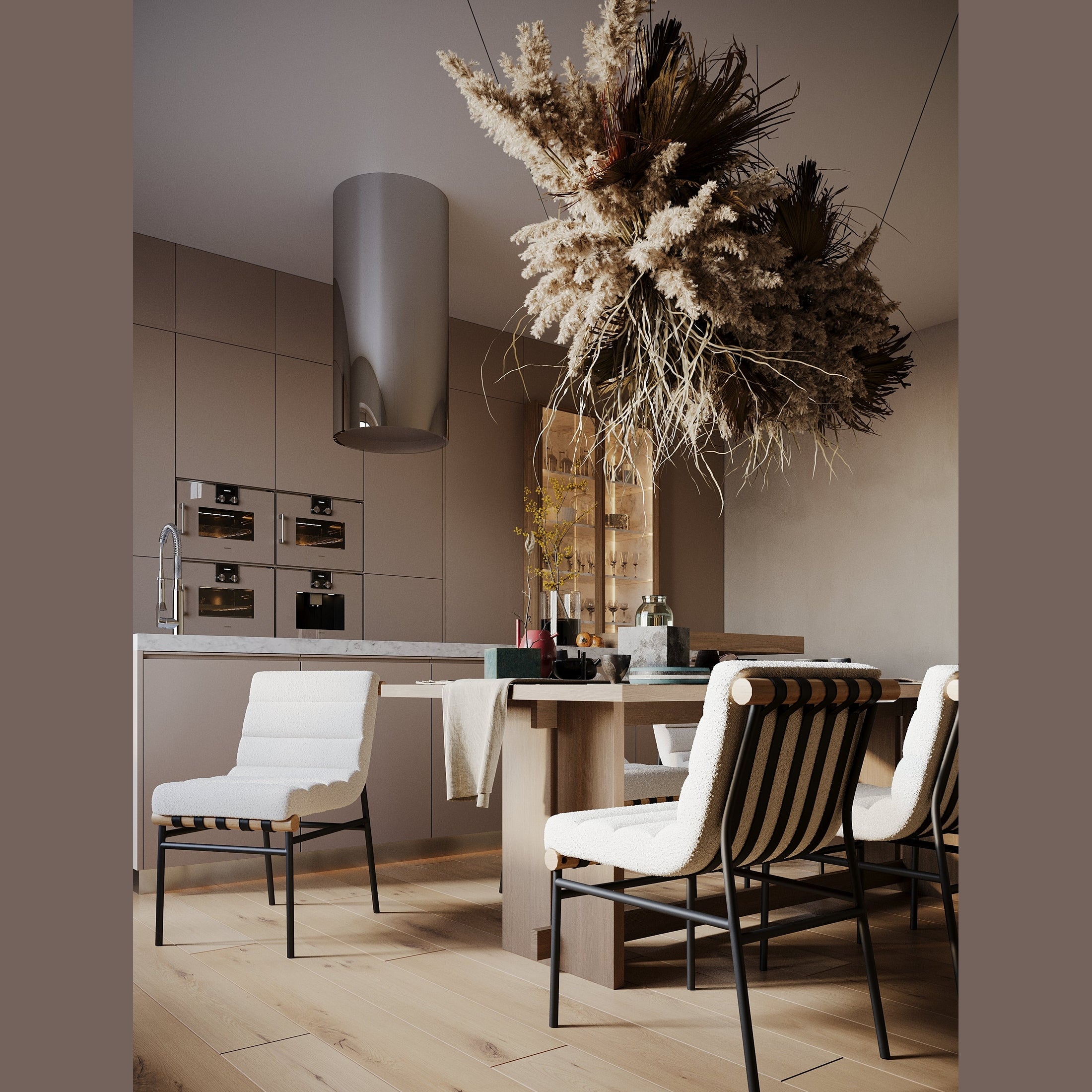 Ryna Boucle Fabric Dining Chair
