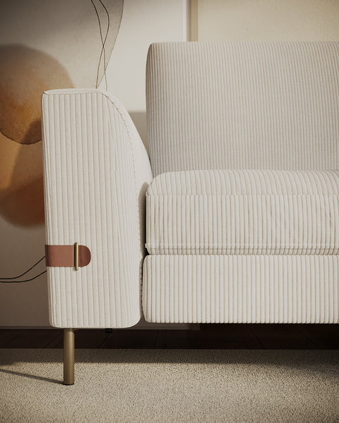 Chandler Corduroy Fabric Sofa - Vertical Lines