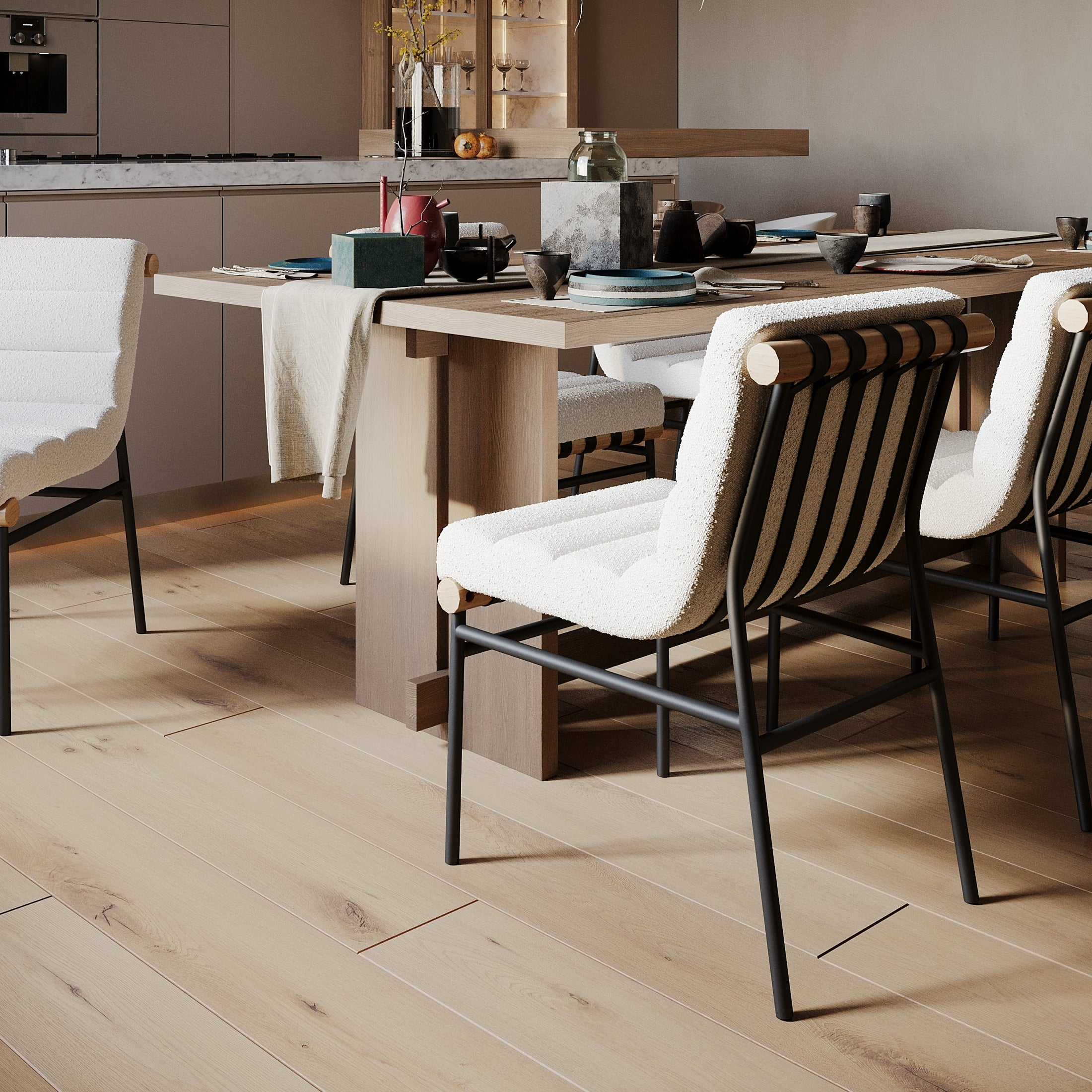 Ryna Boucle Fabric Dining Chair