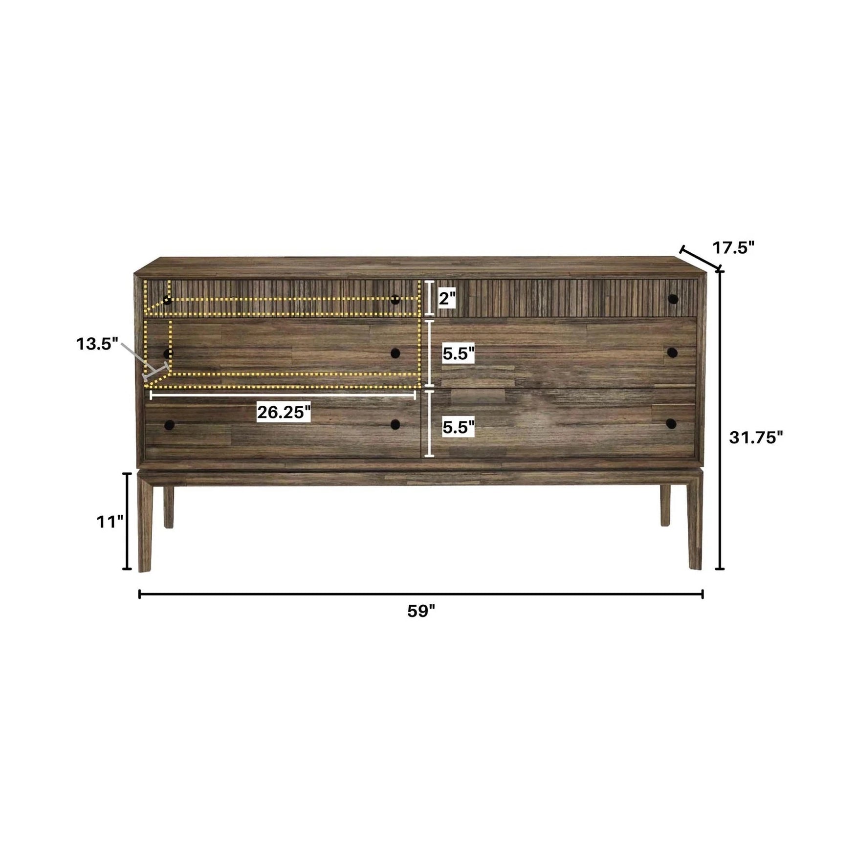 West 6 Drawer Dresser