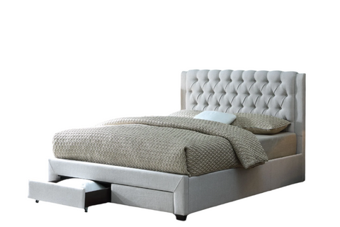 Austin Storage Platform Bed w/ Premium Fabric - Stone