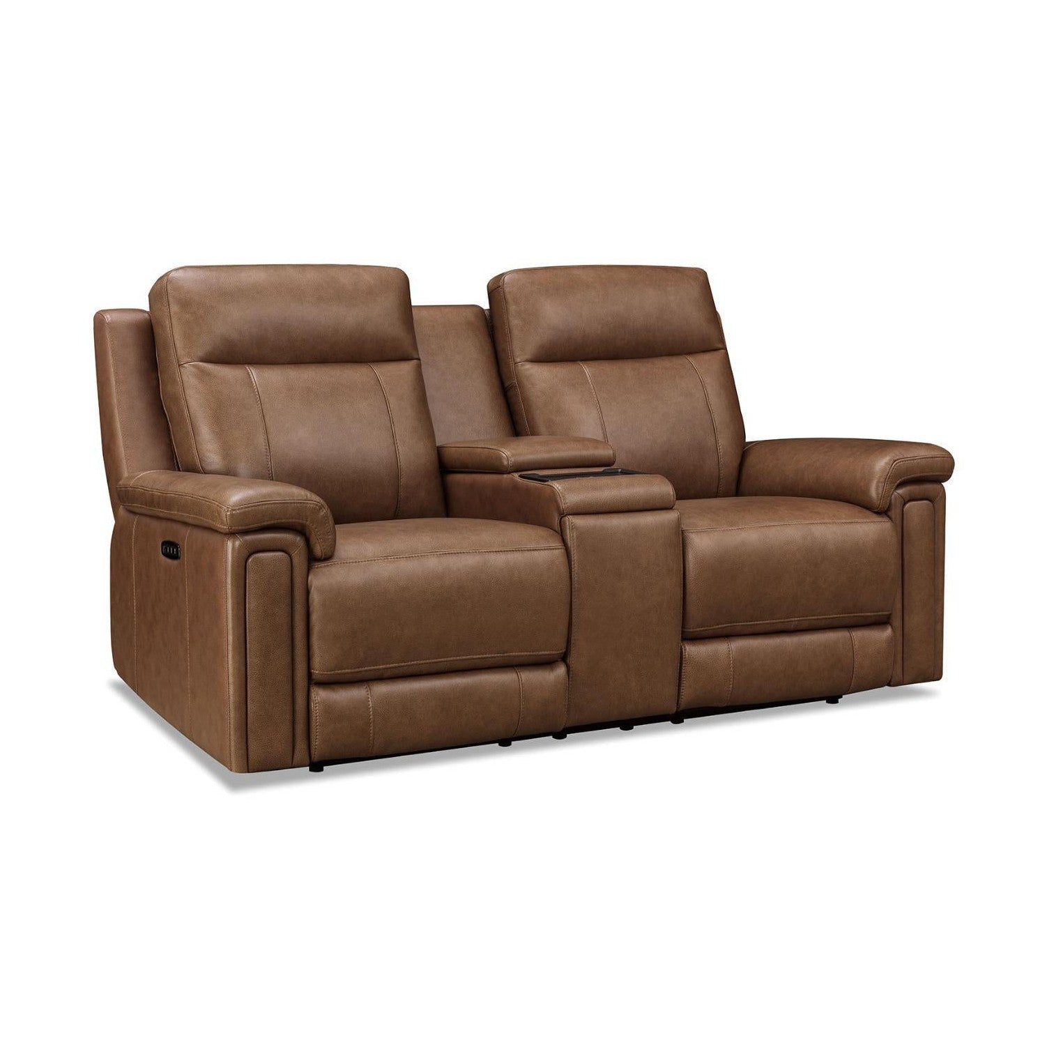 Jaden Zero Gravity Power Reclining Leather Console Loveseat with Power Headrests & Lumbar Support