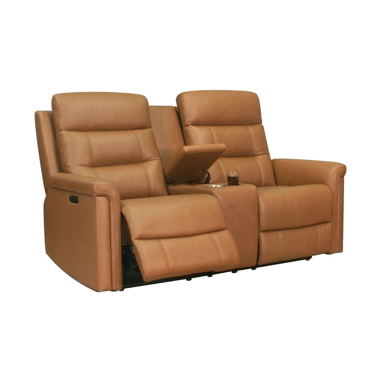 Joren Zero Gravity Power Reclining Leather Loveseat with Power Headrests