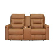 Joren Zero Gravity Power Reclining Leather Loveseat with Power Headrests
