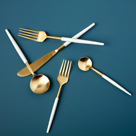 White & Gold Flatware