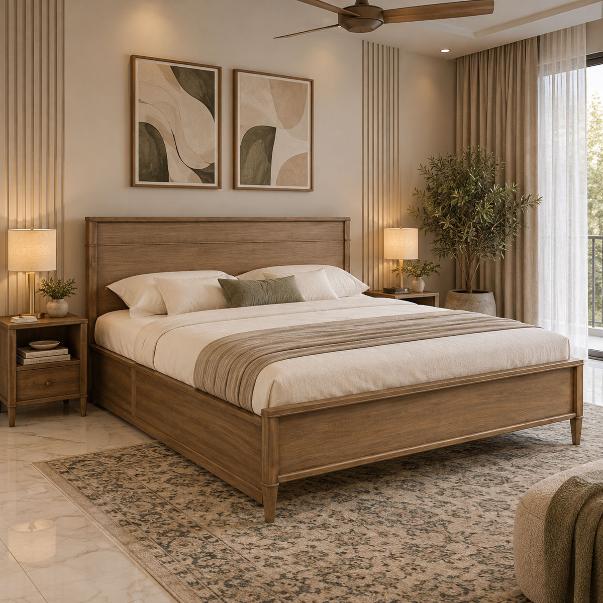 Whitmore Solid Wood Platform Bed inClaystone