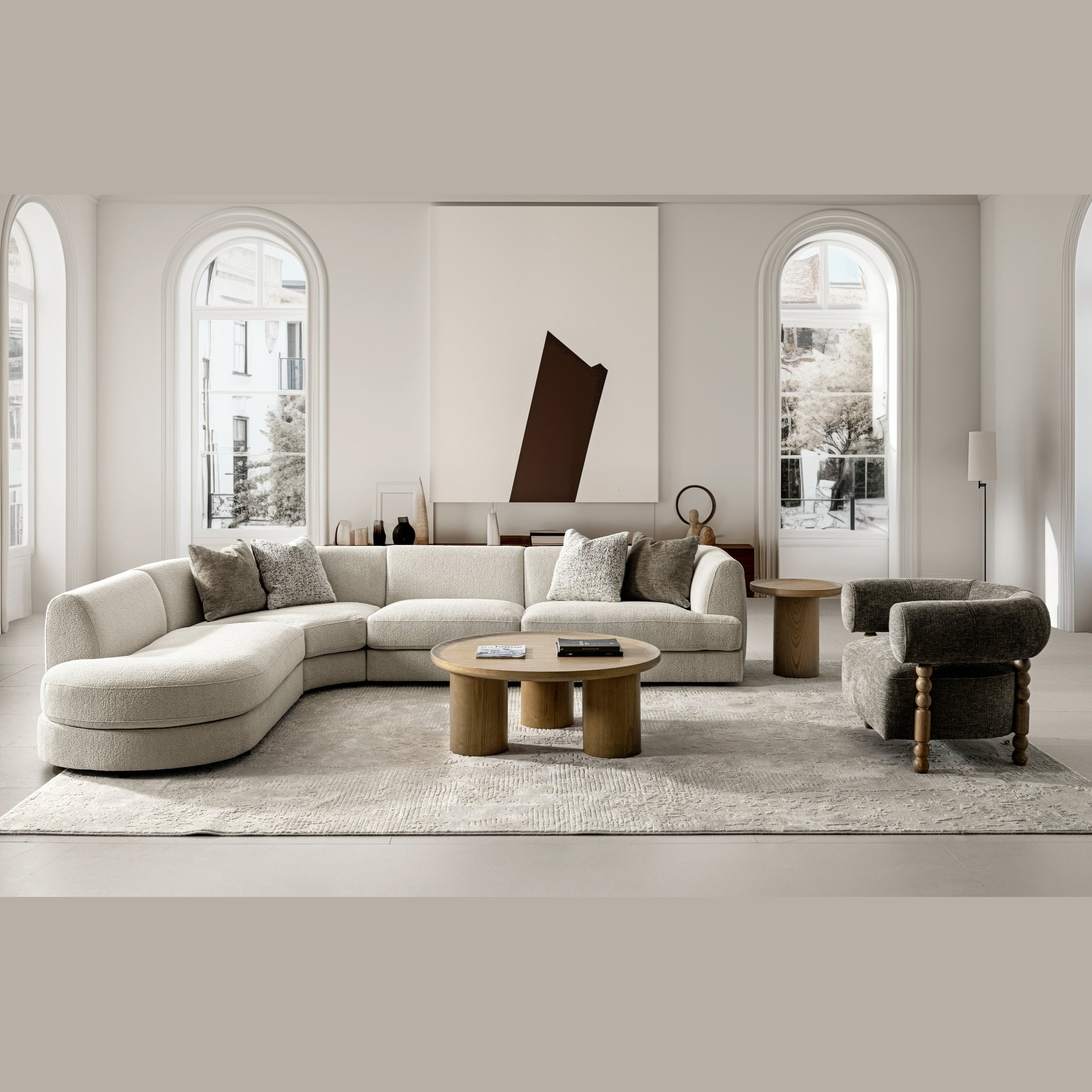 Sorenza Modular Sectional Sofa with Chaise – Ivory