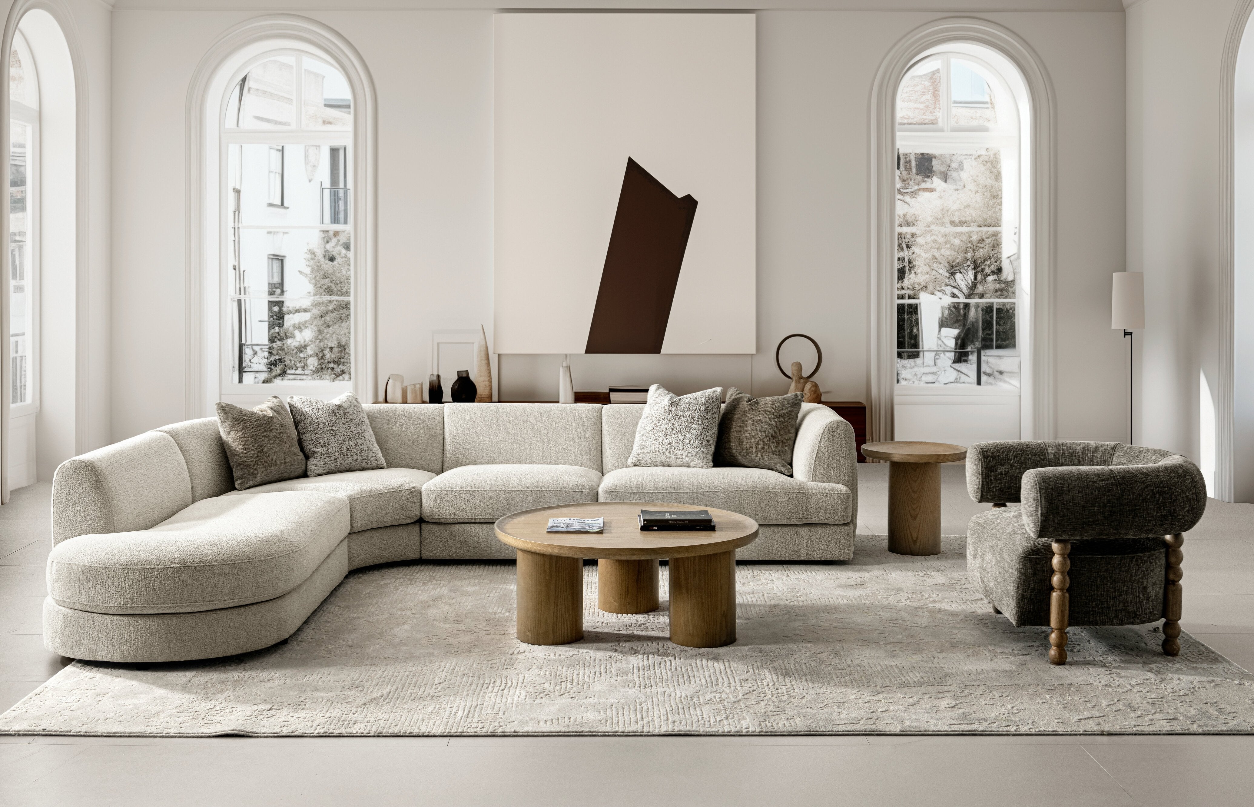 Sorenza Modular Sectional Sofa with Chaise – Ivory